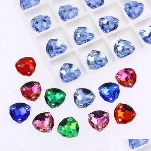 Diario infarto de diario 28pcs Triángulo grasa Cristal todo color Coser piedras de vidrio de costura de costura de agua