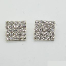 Diamantes de imitación 50 Unids 16X16 Mm Botones de Adorno de Diamantes de Imitación Cuadrados Flatback Diy Hebillas de Cristal Precio de Fábrica Entrega de Gota Joyería Dhzek