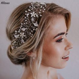 Rimises de fleurs de feuilles fleurs coiffures nuptiales Bande de cheveux pour mariage Gold Silver Tiaras Headwear Femmes Hair Accessions Formes Events Bijoux CL3058