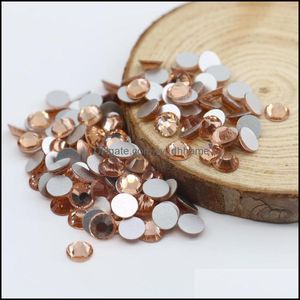 Rijngeluiden losse kralen Jewelry Lt. Peach Round Glass voor kledingdecoratie Drop levering 2021 vskoi