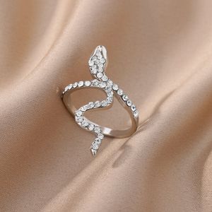 Strass Snake Ringen voor Vrouwen Zirconia Verstelbare Gothic Ring 2023 Trending Jewerly Valentijnsdag Gift anillos mujer