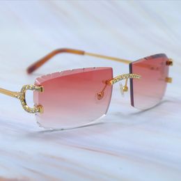 Strass zonnebril Y2K Wire C zonnebril Diamond Cut Iced Out zonnebril Luxe Desinger Carter zonnebril Heren zonnebrillen Brillen Vintage Lentes De Sol Mujer