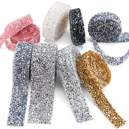 Strass bande garniture Hot Fix Strass cristal couture ruban Appliques bricolage Strass pour décorations garniture accessoires de vêtement