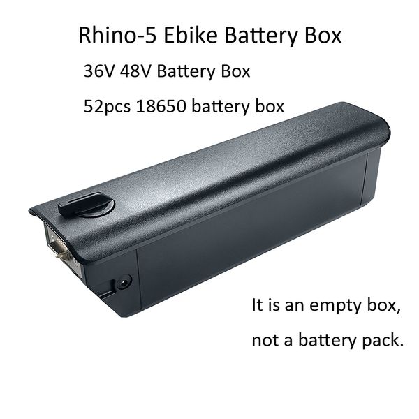 Caja de batería Rhino-5 Intube, caja de batería vacía de 36V y 48V con soporte para celdas 18650 de 52 Uds.