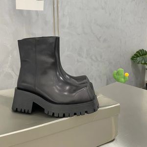 Rhino Derby Tractor Trooper Boot Designer Men Strike Boots Leather Fashion Black Low High Chunky Booties Top Qualtiy