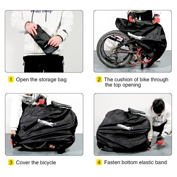 RHINOWALK 16/20 pouces Afficier étanche à vélo léger pliage sac de rangement de rangement portable sac de vélo de vélo de vélo de transport