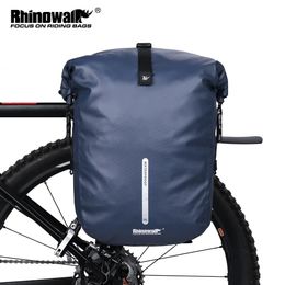 Rhinowalk Bicycle Bag Panni Waterdichte fiets 20L Multifunctioneel achterste rek Blue Zwart reiscycling 240416
