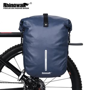 Sac à vélo Rhinowalk Pannier imperméable Bike 20L Rack arrière multifonctionnel Bleu Black Travel Cycling 240411