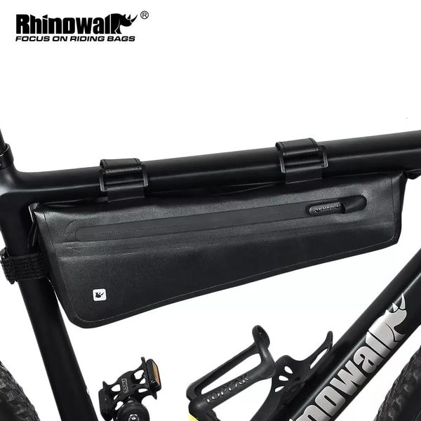 Rhinowalk-Bolsa triangular para bicicleta, marco de bicicleta, bolsa para tubo frontal, bolsa de ciclismo impermeable, bolsa de embalaje con batería, accesorios 240119