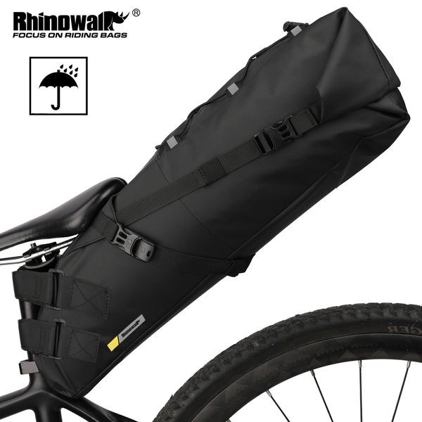 Sac de selle de vélo étanche Rhinowalk Sac à vélo de grande capacité SAGIR PANIER CYCLAGE BAGE ARRIÈRE PLATIVE BAGE ROAD ROAD 240412