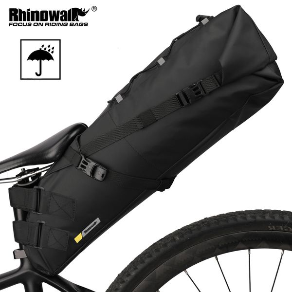 Rhinowalk sac de selle de vélo étanche grande capacité sac de selle de vélo sac de cyclisme pliable queue sac arrière vtt vélo de route 240219