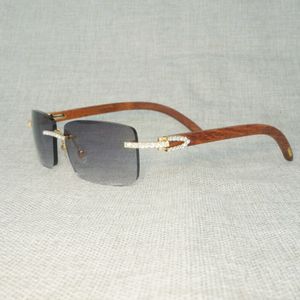 Rhintone Natural Wood Rimls Gafas de sol Hombres Gafas de sol cuadradas de madera Retro Piedra Shad culos Gafas para Club Verano