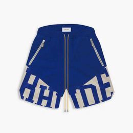 RHIMITEDED RHUDE High Street College Style driedimensionale bijgesneden shorts Drawcord Casual Sports Block
