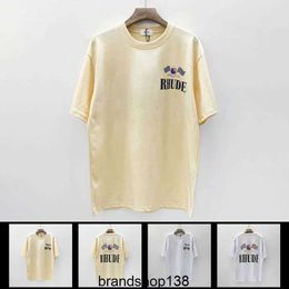 Rhode modemerk RH Limited Casual High Street Hip-Hop Summer New Loose Round Round Neck Short Sleeve T-shirt