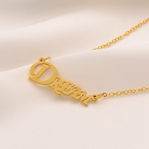 Rhodium Rêve En Coeur Cadre Étoile Accents Pendentif Azaggi Script Mot Charme Femmes 9k Solide G/F Or Bijoux Cadeau