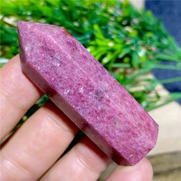 Rhodonite Red Stone Natural Crystal Healing Rose Quartz Tower Gemstons Wicca Reiki Ornaments Home Decoration Room Wand 240426