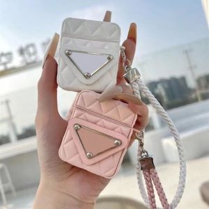 Ruitvormige geruite hoofdtelefoonaccessoires Airpods-hoesjes voor generatie 1 2 3 Airpod Pro Shell Classic Designer Letter Beschermend Anti-val oortelefoon beschermhoes sleutelhanger