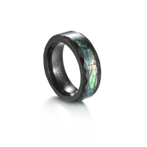 Rhombus Edge Trim Black Rose Gold Tungsten Steel Ring Fashion Mens Wedding Bands Rings For Men Sieraden
