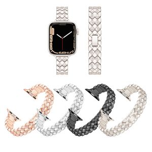 Rhombus Volledige diamant metalen band voor Apple Watch 8 Ultra 7 SE 6 5 4 3 -serie luxe damesarmband Iwatch -banden 49 mm 42 mm 40 mm 38 mm Polsbandjes Accessoires vervangen