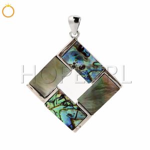 Rhombus Hanger Peacock Abalone Shells en Black Shells Beach Sieraden Oceaan Resort Holiday Gift 5 stuks