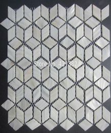 Carreaux de mosaïque de coquille de rhombus4224 naunéral blanc pur notoriété de carreaux de perle de cuisine de cuisine.