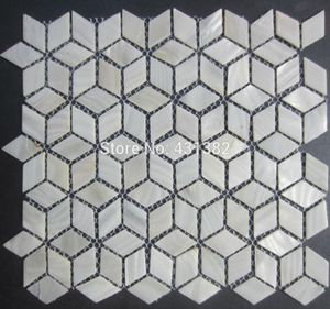 Rhombus -shell mozaïektegels42224Neurale pure witte parelmoer Tegels keuken backsplash badkamer wandvloer 78033559210790