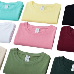 RHTO Styles 280g 100% algodón Color sólido Camiseta gruesa Hombres Causal O-cuello suelto Camiseta de alta calidad Top de gran tamaño 220713