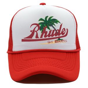 Rhu camion chapeau de net œil de haute qualité rétro rhudes palmiers chapeau classique de baseball américain chapeaux de crème sol