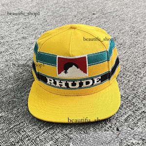 Rhude Ball Caps Tide Marque American Truck Hat Hat à hommes et à la même bonnet de baseball Flat Brim Baseball Cap et Rhode d'hiver 976