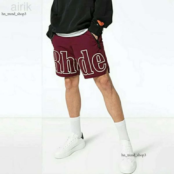 Rhude Basketball Hommes Sexy Shorts pour Hommes Femmes Mode Casual Réfléchissant Skateboard Hip Hop Plage Rhude Poche Zipper Shorts Imprimer Gym 909