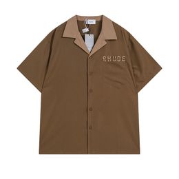 Rhude Blouse Shirt Polo Designer Tshirt Mens Polos Men Po pour un nouveau style T-shirts de marque de luxe de haute qualité US Size S-XL 12