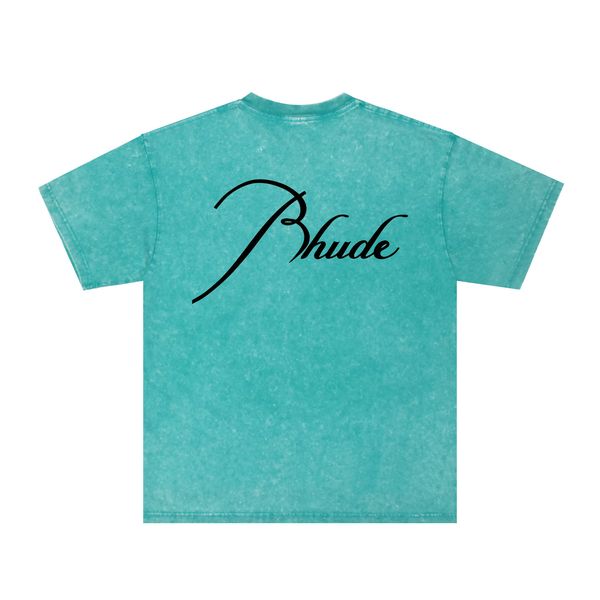 Rhude Brand T-shirt Designer Tshirts for Men and Women Tops Tops Fashion Houstable Vêtements ZRH002 Logo classique lavé pour faire de l'ancien t-shirt à manches courtes S-xxl