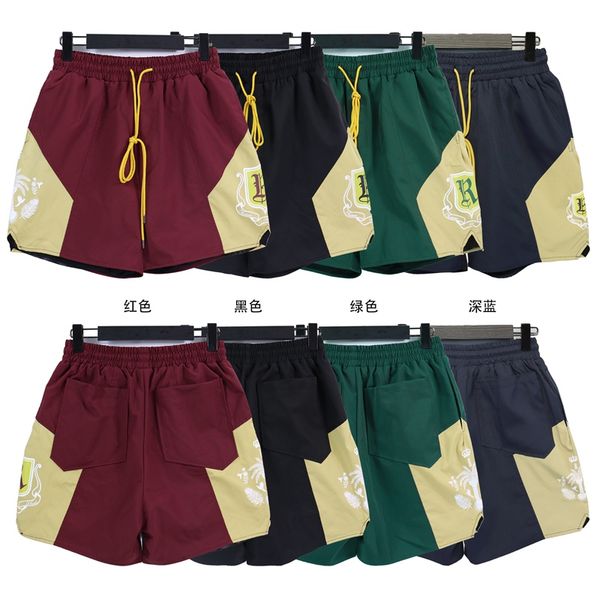 Rhude Pantalones cortos de malla transpirable Pantalones cortos de nailon hasta la rodilla Ropa deportiva Pantalón de baloncesto para correr Hombres Mujeres Tallas grandes Pantalones deportivos de tenis Pantalones sueltos