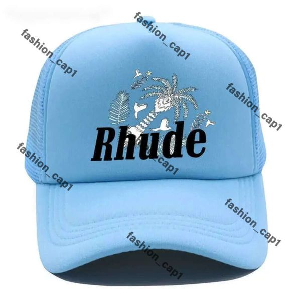 Rhude Cap Green Mesh Patchwork Baseball Cap Mujeres Bordado unisex Collections Rhude Rhude Truck Truck Hat Caps Ruhde Hat Rhode Cap Caps 983