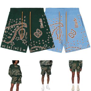 Rhude Caswhew Flower Letter Jacquard Shorts tricotés Summer NOUVEAU PANTAL PANTAL CAST CASS