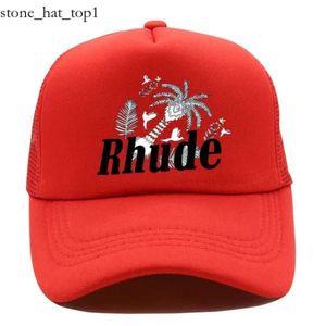 Rhude Designer Blue Letters Crown broderie Rhude Hat Men Femmes Ajustements Suncreen Mesh Patchwork Cap de baseball Fashion Fashion Tide Tide Brand Rhude Caps 7124