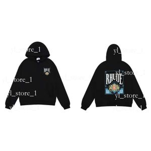 Rhude Designer Mens Hoodies Rhude Hoodie Letter Print Long Sleeve Fashion Men Women Sweater Hip Hop Hoodies Brand Sweatshirts US Size S-XXL 2718