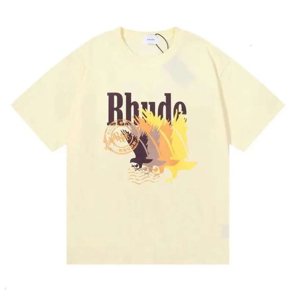 Rhude Designer Shorts Summer Fashion Beach Pants de mangas cortas Camisas Camiseta casual Camiseta Rhude Blue Black Ees