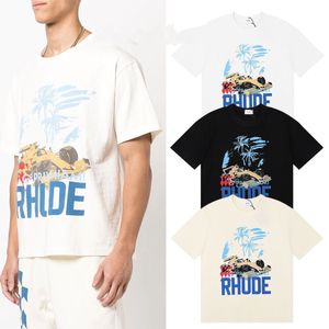 RHUDE Designer T-shirt Mens Womens New Tide Shorts Shorts Sleeve Ropamujer T-shirts Luxur