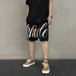 Rhude Fashion Brand American Summer Street Street Sports Casual Jacquard Knited tricots Capris Shorts pour hommes et femmes