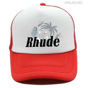 Rhude Hat Fashion Green Mesh Patchwork Baseball Cap Men Femmes Embroderie Unisexe Rhude Collections de camion décontracté HAURE AIMABLABLE RHUDE BONNET Gift 3605