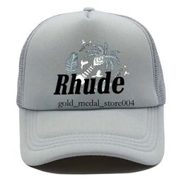 Rhude Hoed Groen Mesh Patchwork Baseball Cap Heren Dames Borduren Unisex Rhude Collecties Casual Truck Hoed Verstelbare Rhude Motorkap Rhude 985