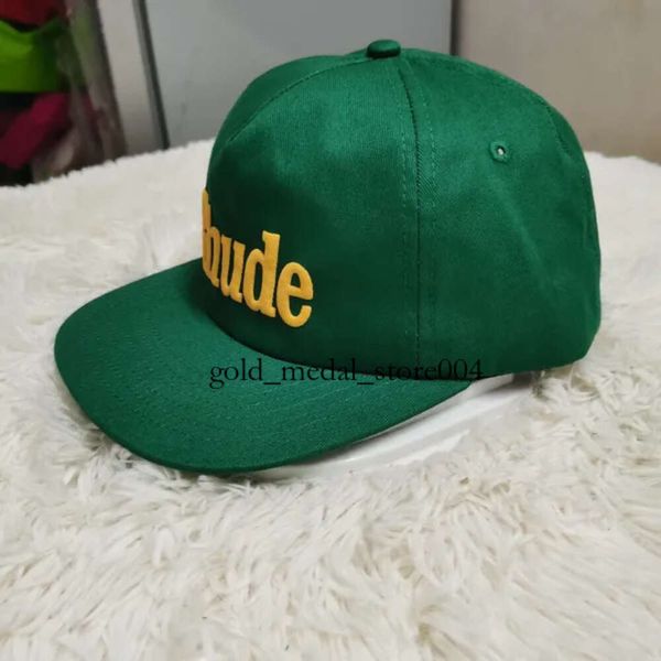 Rhude Hat Casquette de baseball en maille verte pour hommes et femmes avec broderie unisexe Collections Rhude Chapeau de camion décontracté réglable Rhude Bonnet Rhude 561