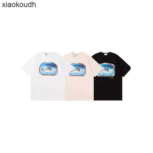 Rhude High End Designer Vêtements pour High Street Fashion Northern Solitary Wolf Lettre imprimé décontracté T-shirt à manches courtes Unisexe Summer avec 1: 1 Étiquettes originales