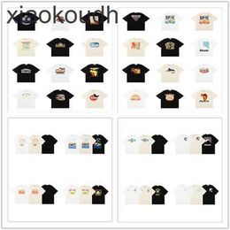 Rhude high-end designer kleding voor niche-collectie kokosboomprint losse korte mouwen trendy straatpaar casual t-shirt met 1: 1 originele labels