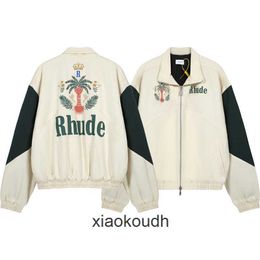 Rhude High End Designer Jackets voor High Street Coconut Tree Capsule Mens Zipper Jacket Casual Coat met 1: 1 originele labels