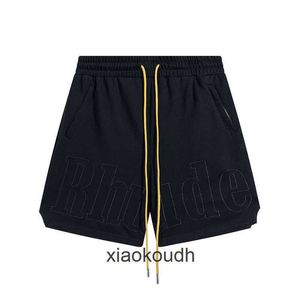 Rhude high -end designer shorts voor chaopai micro -borduurwerk veter casual katoenen shorts heren en dames high street strand sporten met 1: 1 origineel logo