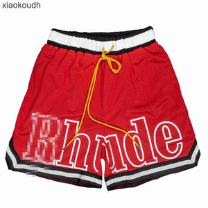 Rhude high-end designer shorts voor correcte zomer high street ademende mesh hiphop shorts met 1: 1 originele labels