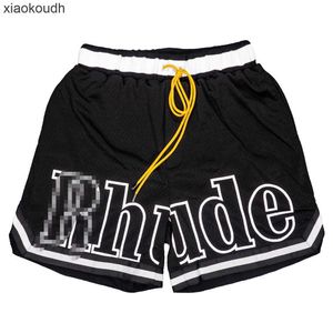 Rhude high-end designer shorts voor trendy correcte zomer high street ademende mesh hiphop shorts met 1: 1 originele labels