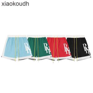 Rhude high -end designer shorts voor trendy patchwork contrasterende casual unisex strand nylon shorts en sportbroeken met 1: 1 originele labels